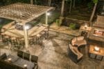 nighttime patio scene testimonial slider